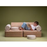 Wigiwama Svetlo rjava otroška sedežna garnitura iz rebrastega žameta 132 cm Settee – | Shoptok.si