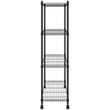 vidaXL 4-nadstropni regal s kolesi 90x35x142 cm črn 200 kg | Shoptok.si