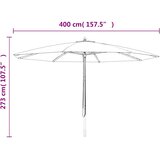  Vrtni suncobran s drvenim stupom crni 400 x 273 cm | shoptok.hr
