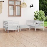 Maison Chic Seti vrtnega pohištva - Vrtna garnitura - Vrtni pohištvo set 5-delna bela trdna borovina, (21820045) | Shoptok.si
