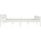  Okvir za krevet od masivne borovine bijeli 200 x 200 cm | Shoptok.si