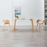  Blagovaonske stolice krem 2 kom savijeno drvo i umjetna koža | shoptok.hr