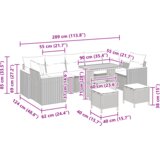 vidaXL 10-dijelni vrtni set sofe s jastučićima bež poli ratan akacija | shoptok.hr