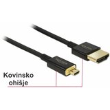 Delock hdmi-hdmi-d mikro kabel z mrežno pove. 1,5m črn 3D 4K slim 84782 | Shoptok.si