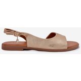 EVENTO Womens Sandals On Flat Heel Golden Weanise | Shoptok.si