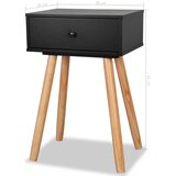  Noćni Ormarići 2 kom Masivna Borovina 40x30x61 cm Crni | Eponuda.com