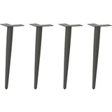  Noge za klubsko mizico stožčaste oblike 4 kosi antracitne 42-43 cm jeklo | Shoptok.si