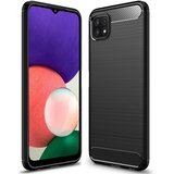 Techsuit Karbonska silikonska maska za Samsung Galaxy A22 5G - črna | Shoptok.si