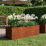  Vrtna saksija Rđa 80 x 30 x 30 cm Otporni čelik | shoptok.hr
