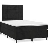 Krevet box spring s madracem LED crni 120 x 190 cm baršunasti | Eponuda.com