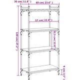  Regal za knjige s 4 razine crni 60x30x120 cm konstruirano drvo | shoptok.hr