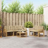  Set vanjskih sofa 6 kom. Bijela i bež Smeđa 59 x 59 x 37 cm | shoptok.hr