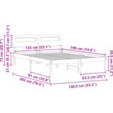  Krevetna konstrukcija S LED lampica s uzglavljem Voštano smeđa 135 x 190 cm | shoptok.hr