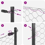 vidaXL heksagonalna ograja siva 0.4x25 m jeklo | Shoptok.si