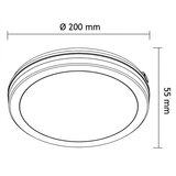  LED PLAFONJERA MONA-200-20W 3000/4000/6500K IP65 CRNA | Eponuda.com