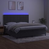  box spring s madracem LED tamnosivi 200x200 cm baršun | shoptok.hr