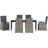  Set od 7 komada vrtnih stolova s jastucima siva poliratana | shoptok.hr