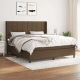  Box spring postelja z vzmetnico temno rjava 180x200 cm blago, (20899461) Cene
