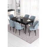 Hanah home Set Trpezarijski sto i 6 stolica Eva, Sivo-crna | Eponuda.ba