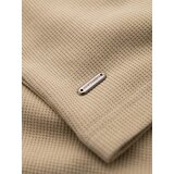 Ombre Men's waffle-textured T-shirt with round neckline - sand | shoptok.hr