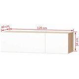 TV ormarići od iverice 2 kom 120 x 40 x 34 cm boja hrasta i bijela | shoptok.hr