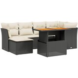 Maison Chic Seti vrtnega pohištva - Vrtna garnitura - Vrtni pohištvo set 7-delna z blazinami črn poli ratan, (21801713) | Shoptok.si