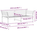  Dnevni krevet bez madraca bijeli 90 x 200 cm masivna borovina | shoptok.hr