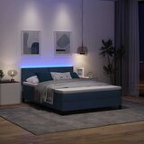  Krevet s opruga kutije s LED trakama Plava 140 x 200 cm tkanina | shoptok.hr