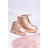 Kesi Kids Trappers Boots Gold Pink Dexter