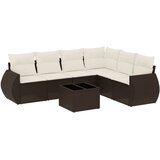  7-dijelni set vrtnih sofa od poliratana s jastucima smeđi | shoptok.hr