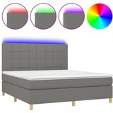 The Living Store Box spring postelja z vzmetnico LED temno siva 160x200 cm blago - Box Spring Postelja, (21503450) | Shoptok.si