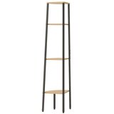  Kutna polica s 4 razine svijetlosmeđa i crna 45,5x31,5x150 cm | shoptok.hr