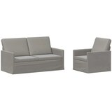  Set sofe 2 pcs Svjetlosiva Baršun - Svjetlosiva Jednostruka + Dvostruka (140 cm) | shoptok.hr