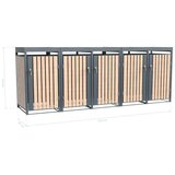  Westman - Spremište za 5 kanti za smeće s krovom za biljke Planta | 5x240L | 84x332x124 cm - BRANDED IN GERMANY | shoptok.hr