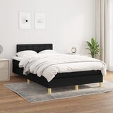  Krevet s oprugama i madracem crni 120 x 200cm od tkanine | shoptok.hr