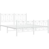 vidaXL Metalni okvir kreveta uzglavlje i podnožje bijeli 150 x 200 cm Cijene