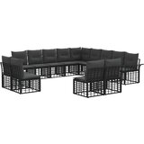  Set vanjskih sofa s jastukom 13 pcs Crna i tamno siva Poliester | shoptok.hr