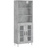 Maison Chic Visoka Komoda - Predalnik betonsko siva 69,5x34x180 cm inženirski les, (21721850) Cene