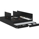  Postelja za shranjevanje Črni hrast Inženirski les 140 x 190 cm, (22083751) | Shoptok.si