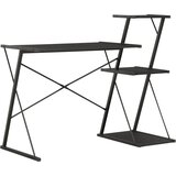 vidaXL Pisalna miza s polico črna 116x50x93 cm Cene