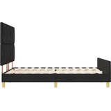  Krevetna konstrukcija s uzglavljem Crna 140 x 190 cm tkanina | shoptok.hr