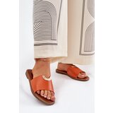 Boto Women's Eco Leather Slippers With Decorative Details Orange Mevith | Shoptok.si