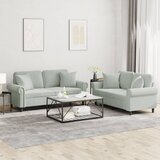  2-dijelni set sofa s jastucima svjetlosivi baršunasti | shoptok.hr