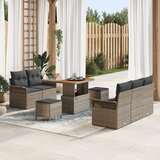 vidaXL set od 8 vrtnih sofa s jastučićima siva poli ratan akacija | shoptok.hr