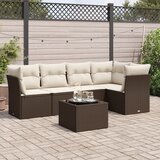  6-dijelni set vrtnih sofa od poliratana s jastucima smeđi | shoptok.hr