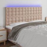  LED uzglavlje boja cappuccina 160x5x118/128cm od umjetna koža Cijene