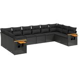  10-dijelni set vrtnih sofa s jastucima crni od poliratana | shoptok.hr