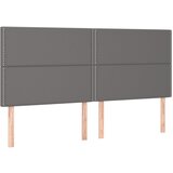 Maison Chic Posteljno vzglavje - Vzglavna omarica 4 kosa siv 100x5x78/88 cm umetno usnje, (22077308) Cene