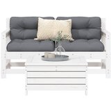 vidaXL 3-dijelni set vrtnih sofa bijeli od masivne borovine Cijene
