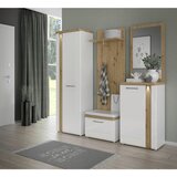  GARDEROBNA KLOP bela, hrast artisan, bela, visoki sijaj | Shoptok.si